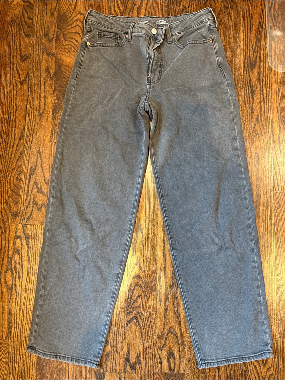 Old Navy Men's Charcoal Straight-Leg Jeans high rise  O.G. Loose size 8